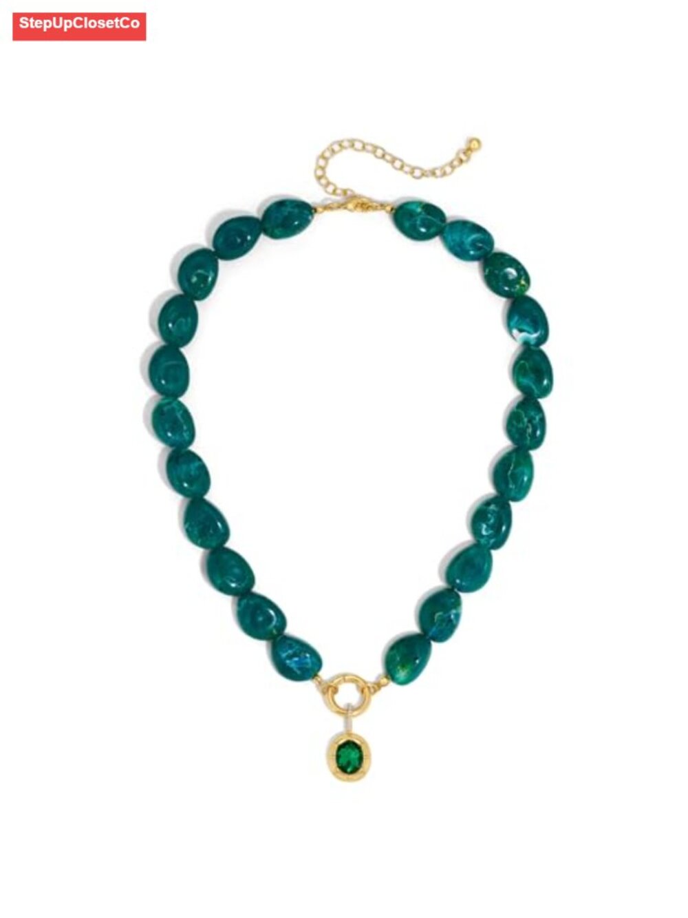 Chunky Beaded Necklace Women Statement Resin Stone Jewelry
